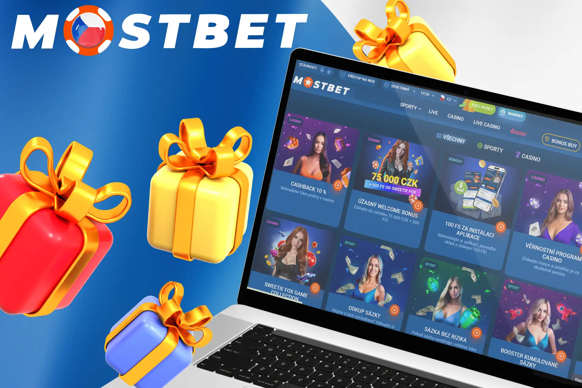 Podívejte se na bonusové nabídky Mostbet